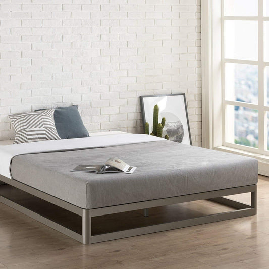 Bedroom > Bed Frames > Platform Beds - Queen Size Modern Heavy Duty Low Profile Metal Platform Bed Frame