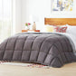 Bedroom > Comforters And Sets - Queen Size All Seasons Plush Light/Dark Grey Reversible Polyester Down Alternative Comforter