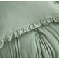 Bedroom > Comforters And Sets - Oversized Queen Sage Microfiber 3-Piece Comforter Set With Ruffled Edge Trim