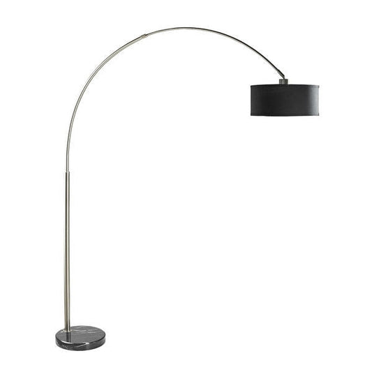 Lighting > Floor Lamps - Modern 81-inch Tall Arch Floor Lamp With Black Drum Shade And Marble Base