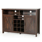 Dining > Sideboards & Buffets - Rustic Espresso Detachable 9 Bottle Wine Rack Kitchen Buffet Storage Cabinet