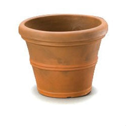 12-inch Round Planter in Rust color Weather Resistant Poly Resin Plastic-Novel Home