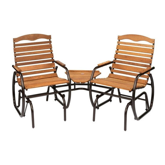 Outdoor > Outdoor Furniture > Porch Swings And Gliders - Modern FarmHome 3 Piece Glider Chairs Set With Side Table