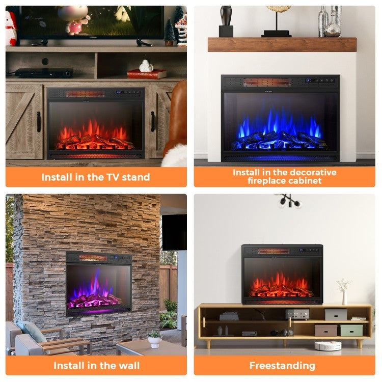 Accents > Electric Fireplaces - 25 Inch 3 Flame Colors Recessed Electric Heater