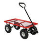Outdoor > Gardening > Wheelbarrows Carts Wagons - Heavy Duty Red Wheelbarrow Steel Log Garden Cart