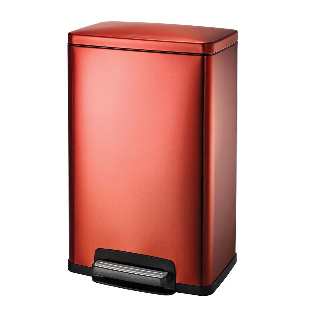 Kitchen > Trash Cans & Recycle Bins - Stainless Steel 13-Gallon Kitchen Trash Can With Step Lid In Copper Red Finish