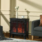 Accents > Electric Fireplaces - Black Remote Controlled Electric Fireplace Heater Realistic LED Flames And Logs