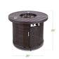 Outdoor > Outdoor Decor > Fire Pits - 50,000 BTU Brown Wicker Round LP Gas Propane Fire Pit W/ Faux Wood Tabletop And Cover