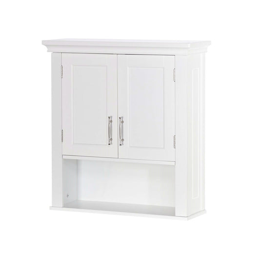 Bathroom > Bathroom Cabinets - White Bathroom Wall Cabinet Cupboard With Open Shelf