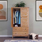 Bedroom > Wardrobe & Armoire - FarmHome Louvered Distressed Driftwood Solid Pine Armoire