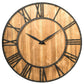 Accents > Clocks - Round Wood 30-inch Roman Numeral Silent Wall Clock