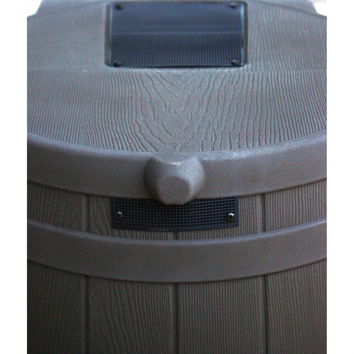 Outdoor > Gardening > Rain Barrels - Brown Oak 50-Gallon Plastic Rain Barrel With Bottom Spigot