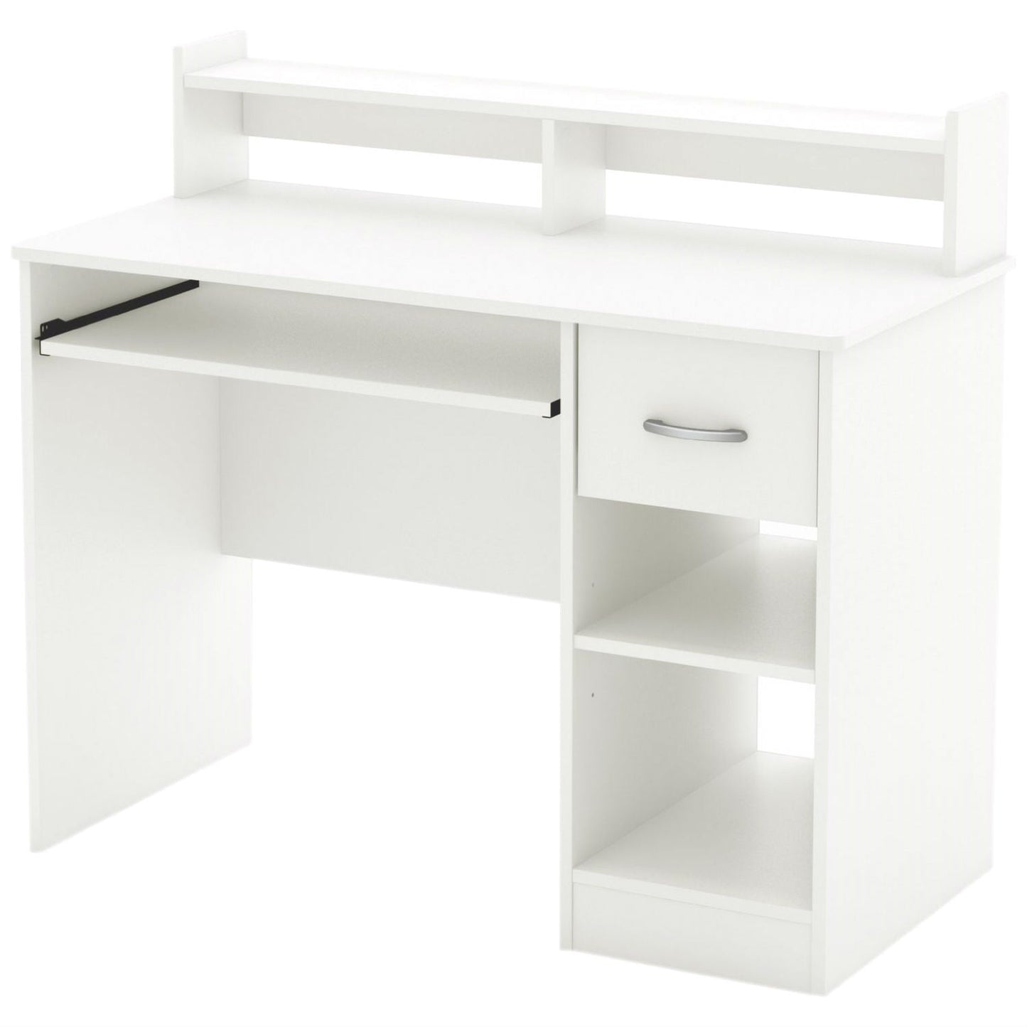 Office > Computer Desks - Contemporary Home Office Computer Desk In White Wood Finish