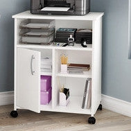 Office > Printer Stands - Modern Home Office Printer Stand Cart With Casters In White