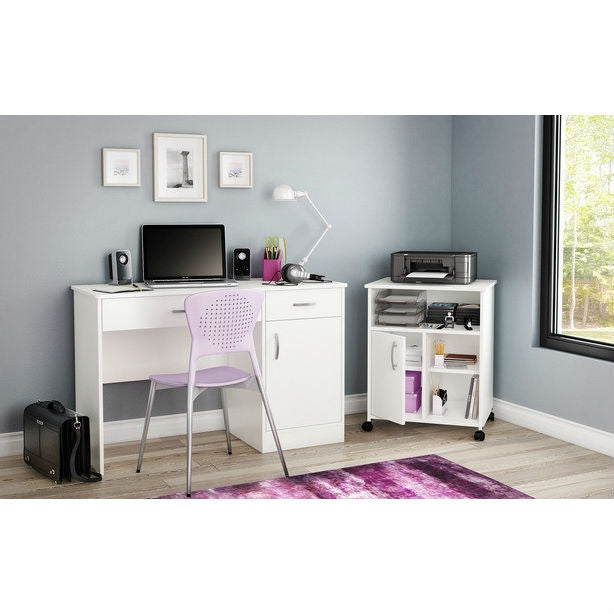 Office > Printer Stands - Modern Home Office Printer Stand Cart With Casters In White