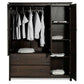 Bedroom > Wardrobe & Armoire - Espresso Wood Finish Bedroom Wardrobe Armoire Cabinet Closet