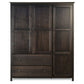 Bedroom > Wardrobe & Armoire - Espresso Wood Finish Bedroom Wardrobe Armoire Cabinet Closet
