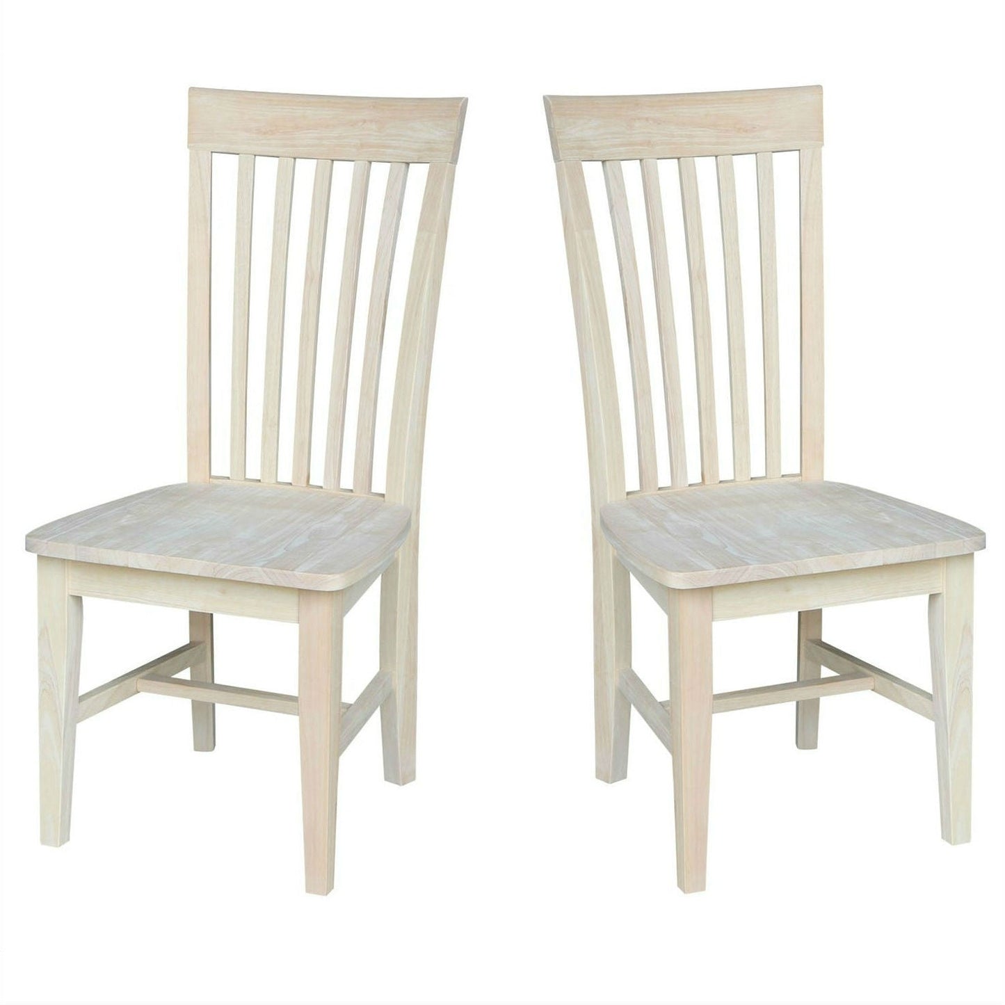 Dining > Dining Chairs - Set Of 2 - Mission Style Unfinished Wood Dining Chair With High Back
