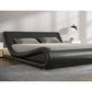 Bedroom > Bed Frames > Platform Beds - King Modern Black Faux Leather Upholstered Platform Bed Frame With Headboard