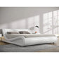 Bedroom > Bed Frames > Platform Beds - Full Modern White Faux Leather Upholstered Platform Bed Frame With Headboard