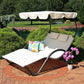 Outdoor > Outdoor Furniture > Outdoor Patio Chaise Lounge Chairs - 2 Person Off White Outdoor Patio Chaise Lounger Chair Canopy Bed With Pillows