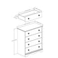 Bedroom > Nightstand And Dressers - White 4 Drawer Bedroom Chest With Wooden Knobs