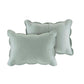 Bedroom > Quilts & Blankets - Full/Queen Size 3-Piece Reversible Scalloped Edges Microfiber Quilt Set In Seafoam