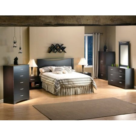 Bedroom > Nightstand And Dressers - Modern 5 Drawer Bedroom Chest In Chocolate Finish