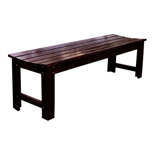 Outdoor > Outdoor Furniture > Garden Benches - 5-Feet Backless Outdoor Garden Patio Cedar Wood Bench In Burn Brown