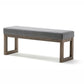 Accents > Benches - Modern Wood Frame Accent Bench Ottoman With Grey Upholstered Fabric Seat