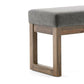 Accents > Benches - Modern Wood Frame Accent Bench Ottoman With Grey Upholstered Fabric Seat