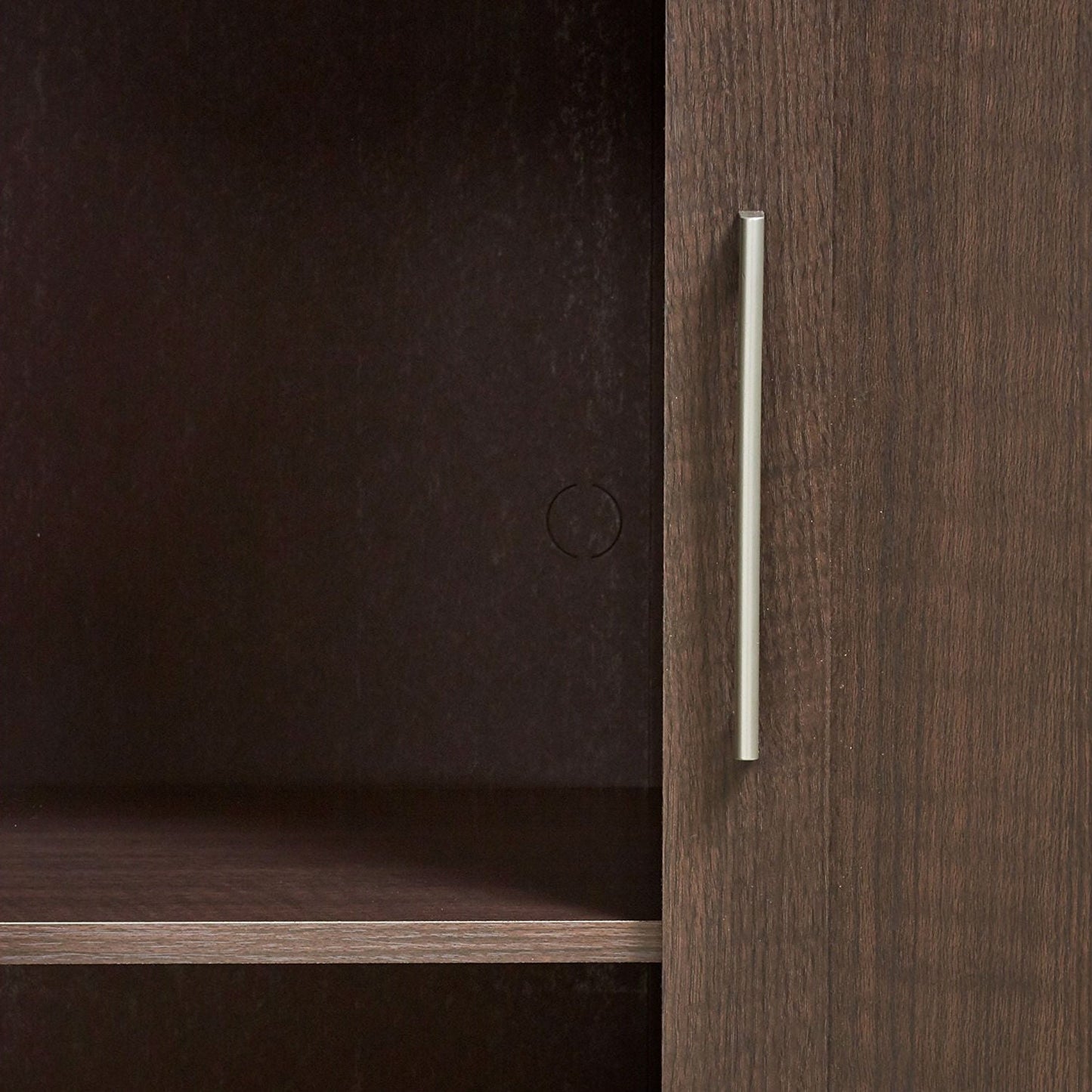 Bedroom > Wardrobe & Armoire - Bedroom Wardrobe Cabinet Storage Closet Organizer In Dark Brown Oak Finish