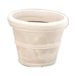 12-inch Diameter Round Planter in Weathered Stone Finish Poly Resin-Novel Home