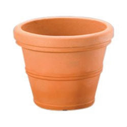 Outdoor > Gardening > Planters - Weathered Terracotta 12-inch Diameter Round Planter In Poly Resin