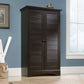 Bedroom > Wardrobe & Armoire - Multi-Purpose Wardrobe Armoire Storage Cabinet In Dark Brown Antique Wood Finish