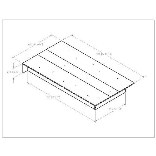 Bedroom > Bed Frames > Platform Beds - Twin Size Platform Bed Frame In Royal Cherry Wood Finish