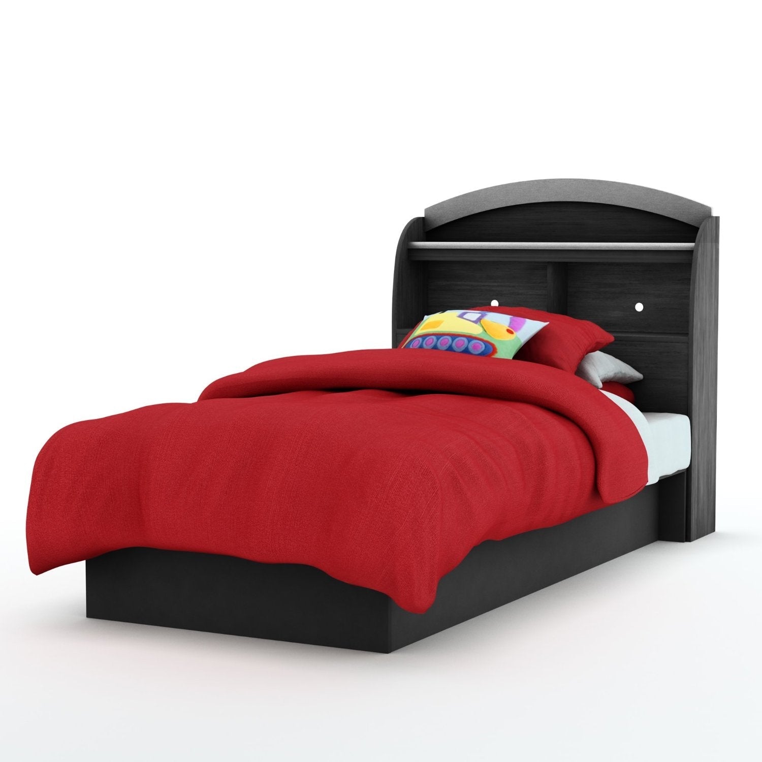 Bedroom > Bed Frames > Platform Beds - Twin Size Platform Bed Frame In Black Wood Finish