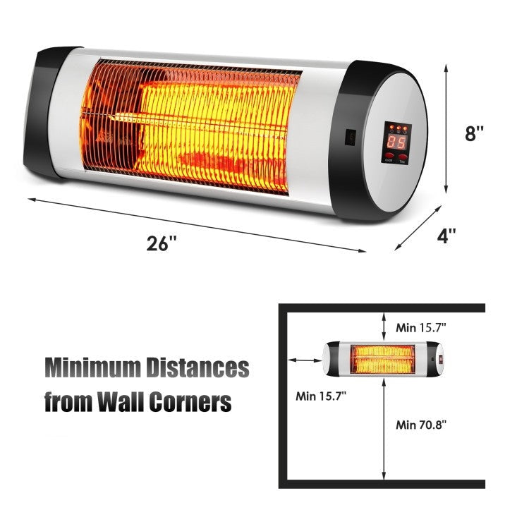 Accents > Electric Fireplaces - 1,500 Watt 3 Mode Wall-Mounted Electric Infrared Heater With Remote Control