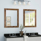 Bathroom > Bathroom Mirrors - Set Of 2 Modern Farmhouse Mirror Set Distressed Brown Wood Frame 31 X 24 Inch