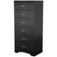 Bedroom > Nightstand And Dressers - Black 6-Drawer Lingerie Chest For Contemporary Bedroom