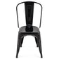 Dining > Dining Chairs - Set Of 4 Indoor Outdoor Black Metal Stacking Bistro Dining Chairs