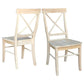 Dining > Dining Chairs - Set Of 2 - Unfinished Wood Dining Chairs With X-Back Seat Backrest