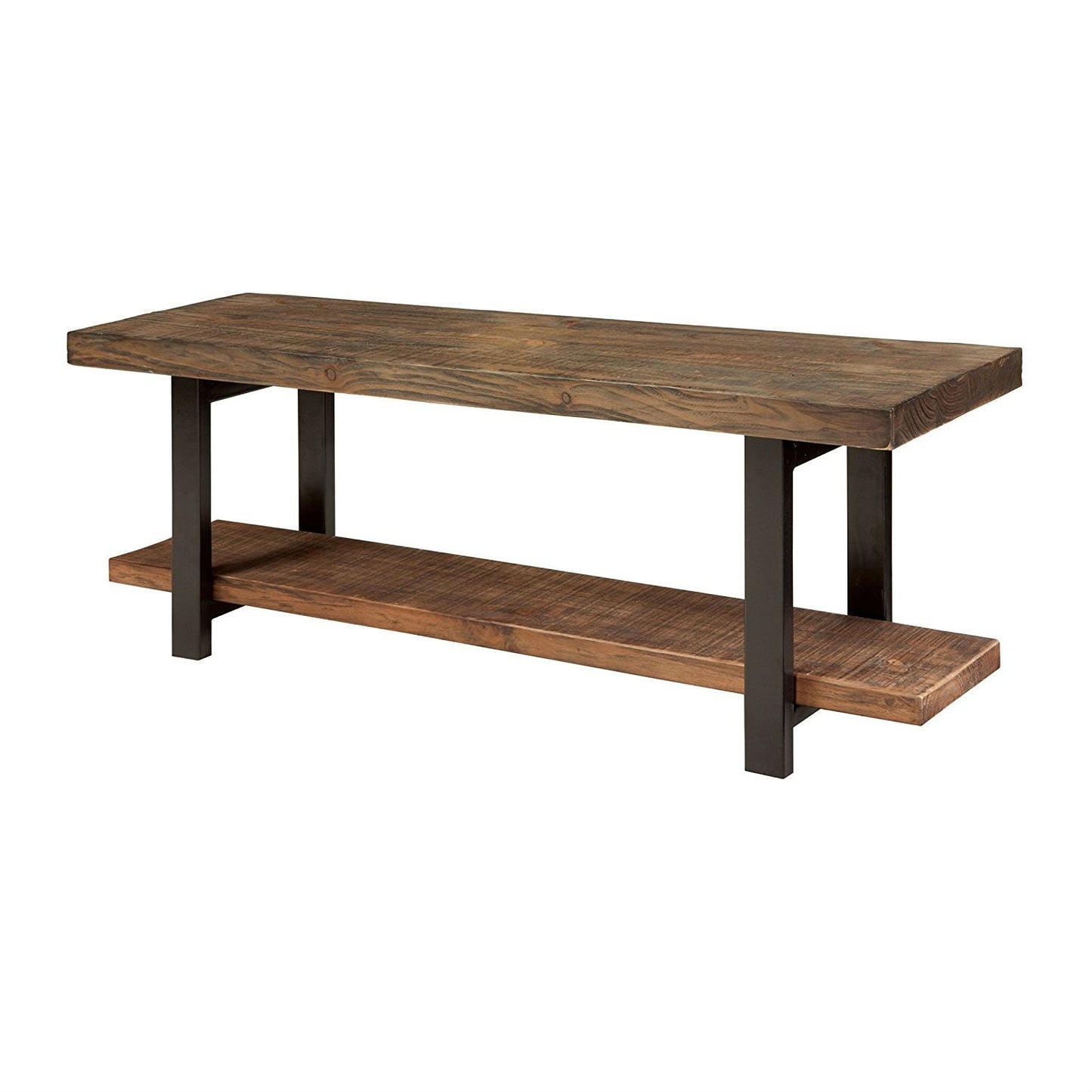 Accents > Benches - Modern Industrial Style Wood And Metal Accent Bench