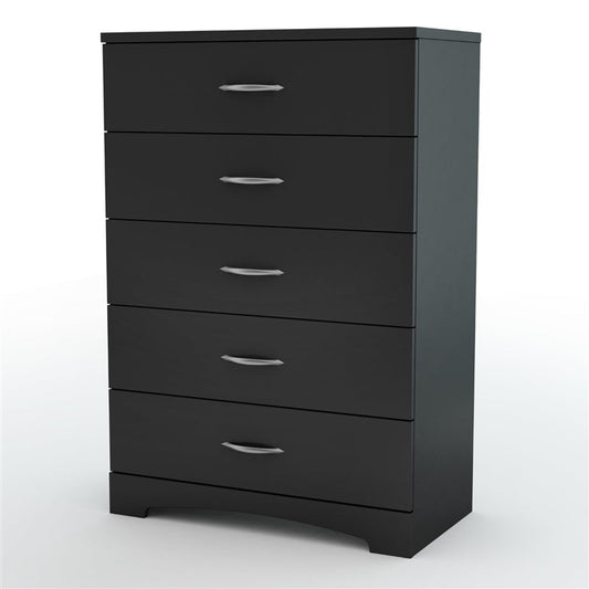 Bedroom > Nightstand And Dressers - Step One 5-Drawer Chest In Black Finish