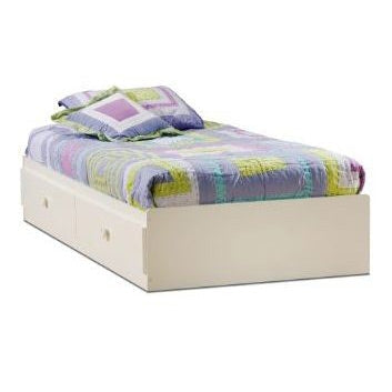 Bedroom > Bed Frames > Platform Beds - White Twin Size Mates Platform Bed With 2 Drawers