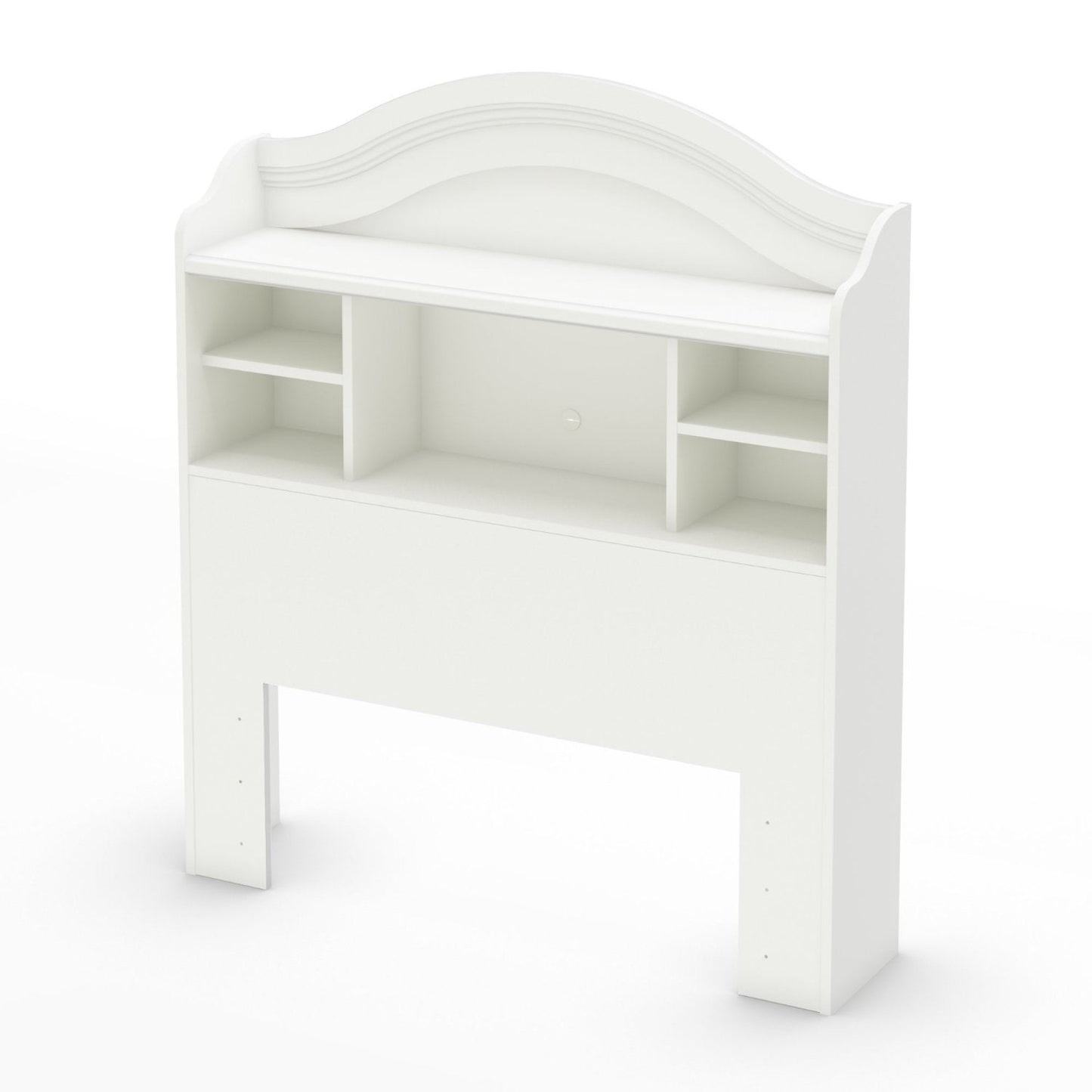 Bedroom > Headboards - Twin Size Arched Bookcase Headboard In White Wood Finish