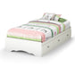 Bedroom > Bed Frames > Platform Beds - Twin Size White Platform Bed Frame With 3 Storage Drawers