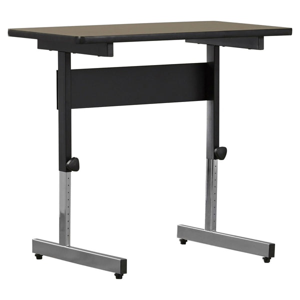 Office > Computer Desks - Stand Up Desk Adjustable Height Sitting Standing Writing Table In Walnut
