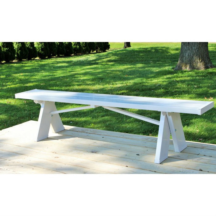 Outdoor > Outdoor Furniture > Garden Benches - Sturdy White 6 Ft. Backless Vinyl Bench