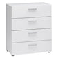 Bedroom > Nightstand And Dressers - Contemporary Style White 4-Drawer Bedroom Bureau Storage Chest